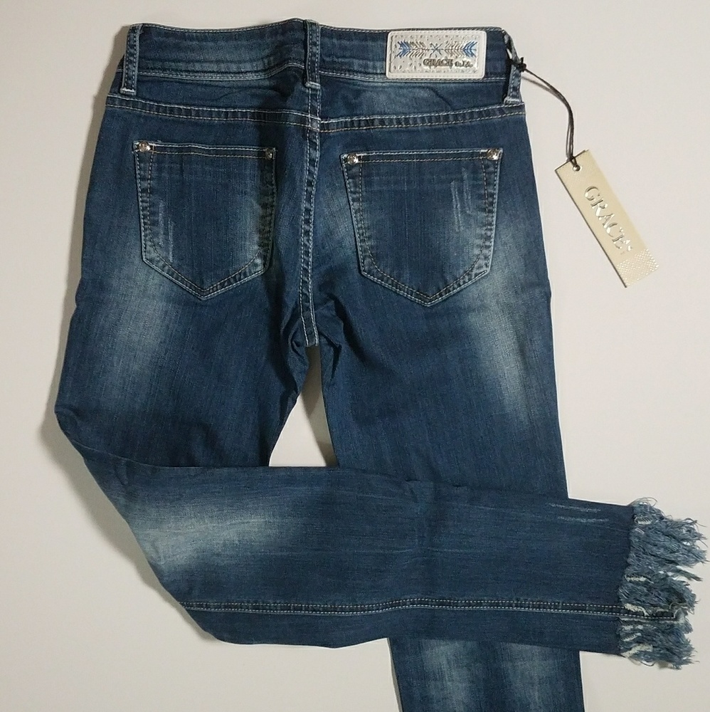 NWT Grace in La Jeans with fringed hem - Picture 4 of 8